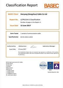 RG59 STRAND-Hanyang (Hangzhou) Cable Co Ltd LCPR1314-5 Classification Report(001)