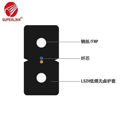 คุณภาพสูง FTTH Connector Optical Fiber G652A G652D G657A1 Node Outdoor Drop สาย GJYXFCH OUN ไม้กลอง